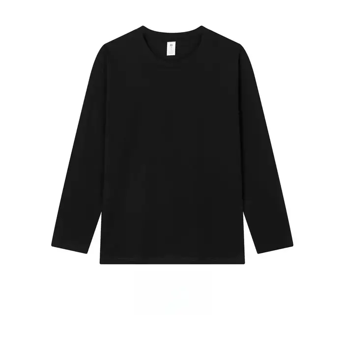 T-shirt unisexe de sport fitness couleur unie noir coupe ample rétro personnalisable à manches courtes/ajustées/longues/à capuche – Personnalisation disponible