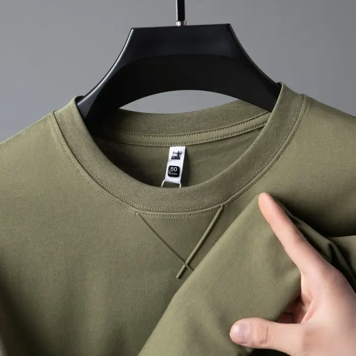 T-shirt de luxe pour homme à manches courtes, respirant, col rond, couleur unie, nouvelle collection