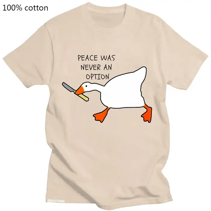 Jeux d'oie sans titre la paix n'était jamais une Option T-Shirt 100% coton à manches courtes été chemises décontractées drôles vêtements graphiques t-shirts