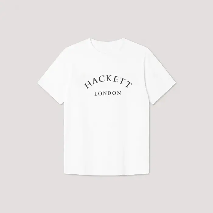 Hackett 2025 été coton t-shirt marque européenne hommes classique ajustement boîte Logo imprimé ampl
