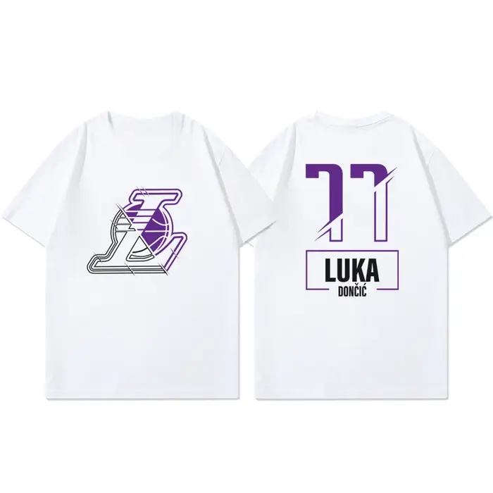 T-shirt à manches courtes Lakers Luka Doncic pour hommes et femmes, uniforme d'entraînement de baske