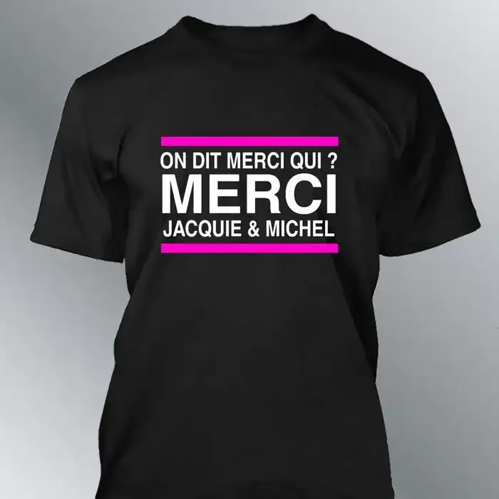 Merci Jacquie Michel hommes Amateur Humor t-shirt X