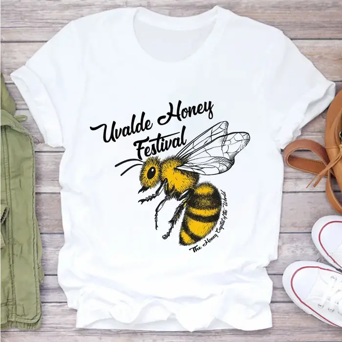Hillbilly Bee Kind T-shirt jaune femmes esthétique graphique à manches courtes coton Polyester t-shi