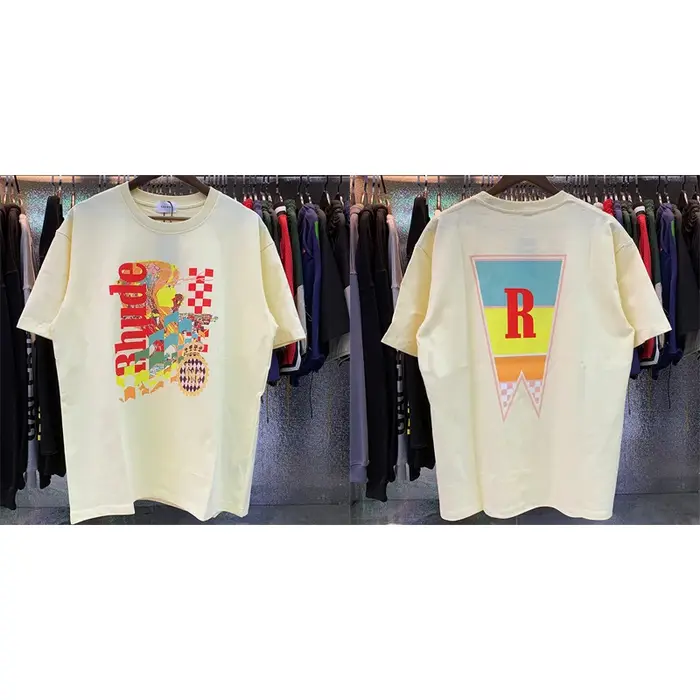 T-shirt d'été à col rond en pur coton, ample et tendance, nouveau style adapté aux hommes et aux fem