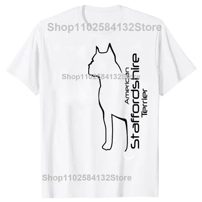 T-shirt en coton à manches courtes pour homme, nouveauté, motif graphique, American Staffordshire Te