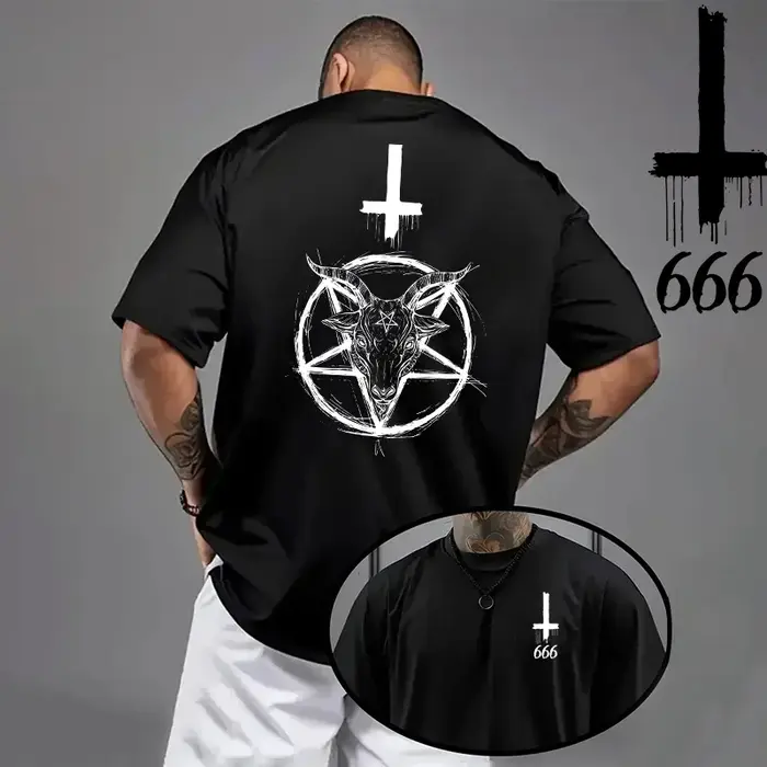 T-shirt gothique surdimensionné pour hommes