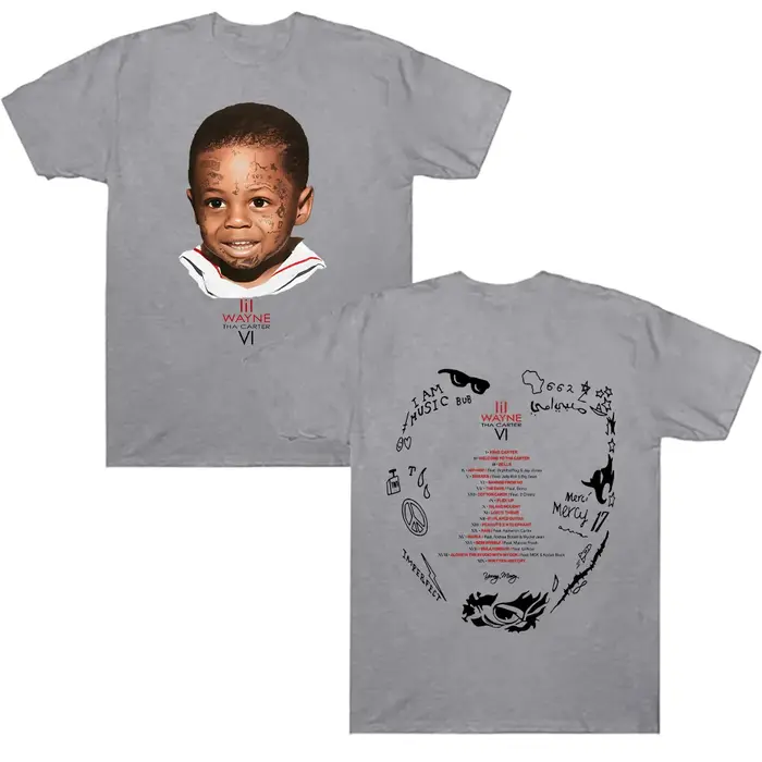 Rappeur Lil Wayne Tha Carter VI T-shirt graphique homme Hip Hop Vintage gothique