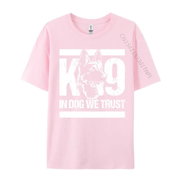 T-Shirt à Manches Courtes en Coton avec Imprimé de Ligne Bleue K9