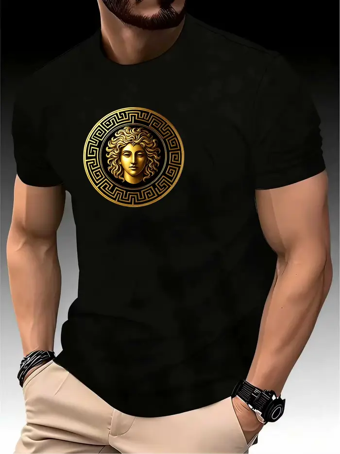 T-shirt de course à col rond pour homme, haut fin, impression artistique, séchage rapide, manches co