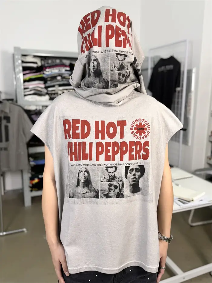 T-shirt à manches coupées RHCP Saint 26SS lavé pour hommes et femmes – Qualité supérieure