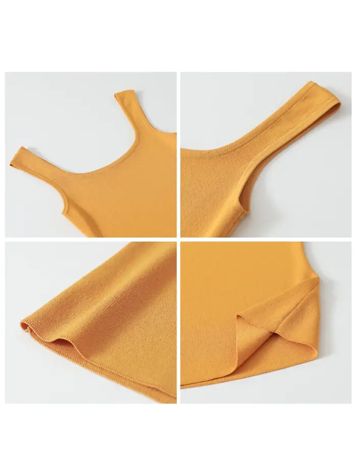 CHIC VEN femmes réservoirs solide ample décontracté nouveau col carré débardeur femme haut coupe ajustée pull Camis été 2025 vêtements
