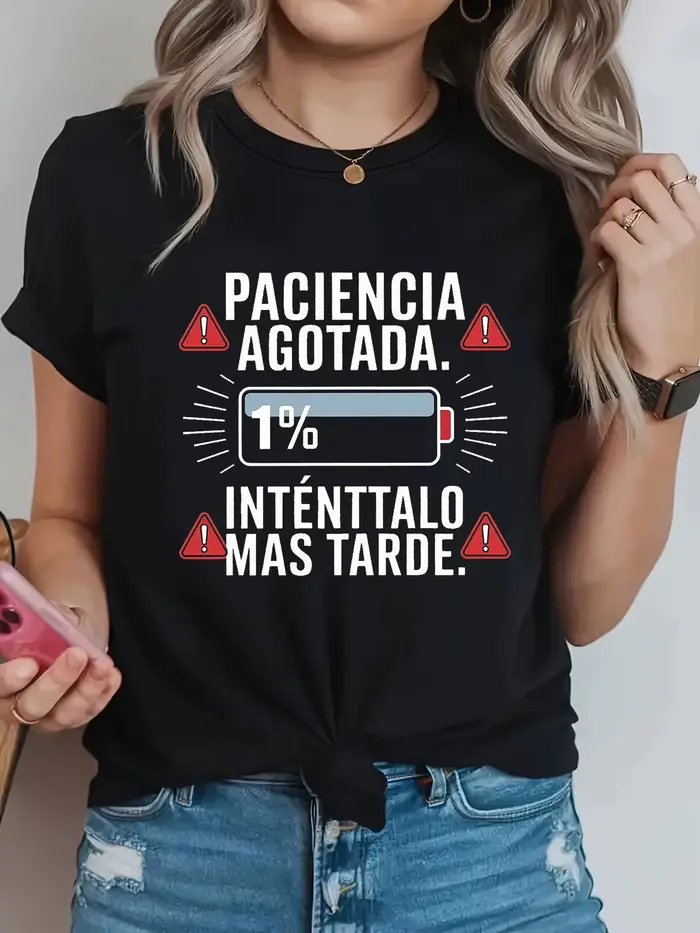 T-shirt pour femme à imprimé lettres