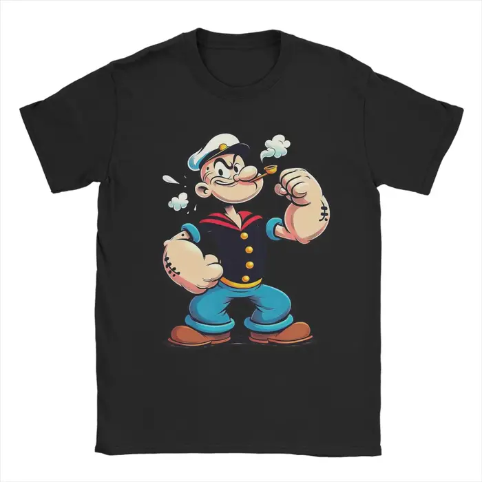 T-Shirt pour hommes Popeyed the Sailorman, dessin animé rétro Unique, 100% coton, T-Shirts à manches