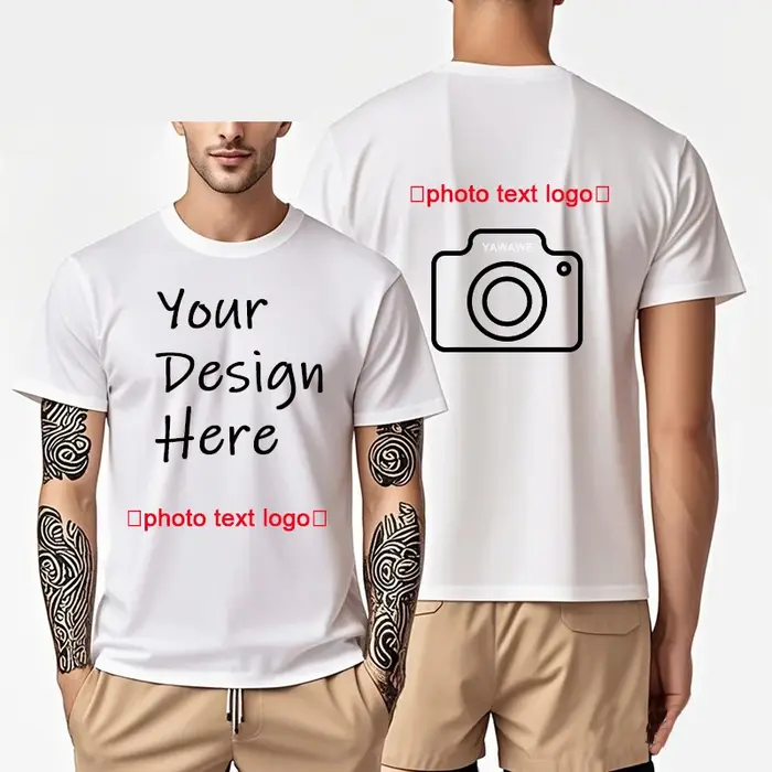 T-Shirt pour hommes, imprimé avant et arrière personnalisé