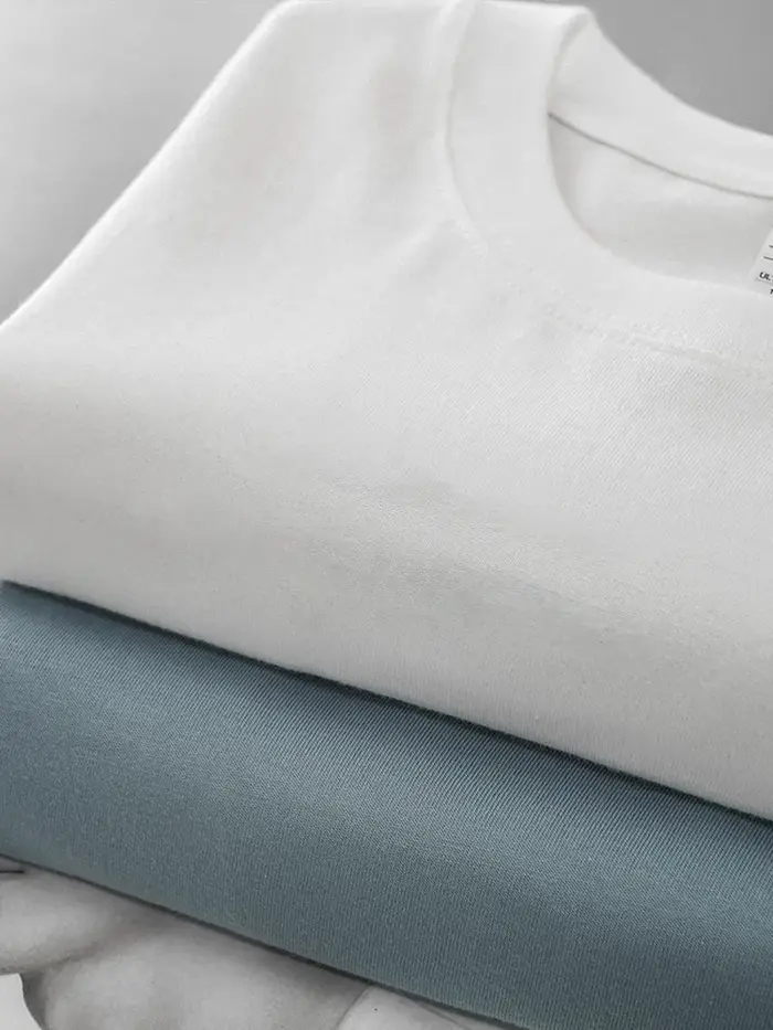 DUKEEN hommes 260G à manches longues t-shirts 2025 printemps pur coton couleur unie basique col rond maillot de corps