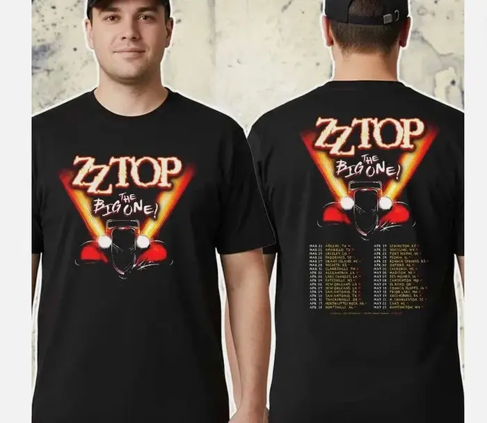 ZZ Top The Big One Tour 2026 T-shirt graphique pour concert de groupe de rock classique S-5XL
