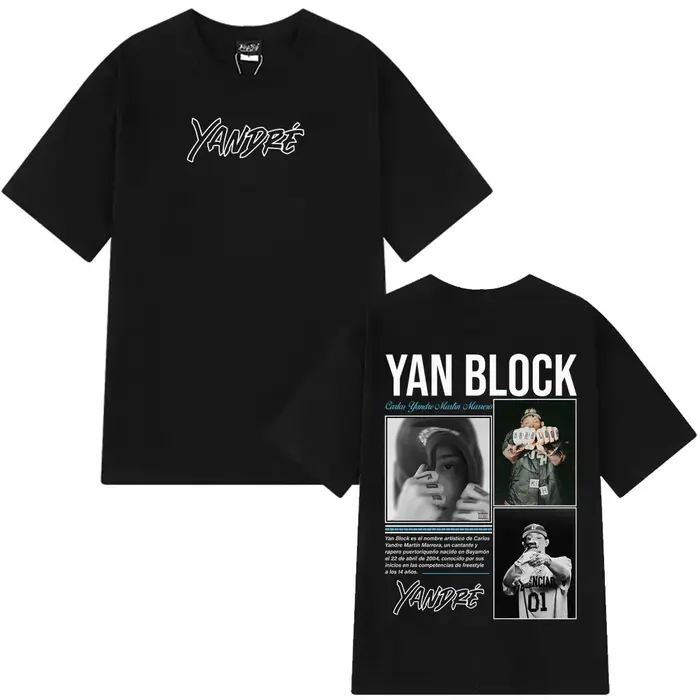Rappeur Yan Block Album 2025 T-shirt graphique hommes femmes mode T-shirts décontracté coton surdime