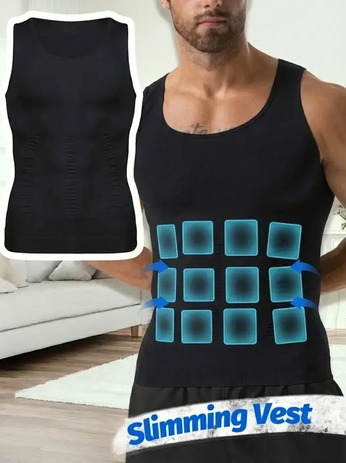 Débardeur de compression amincissant pour homme – Sous-vêtement sculptant pour le contrôle du ventre